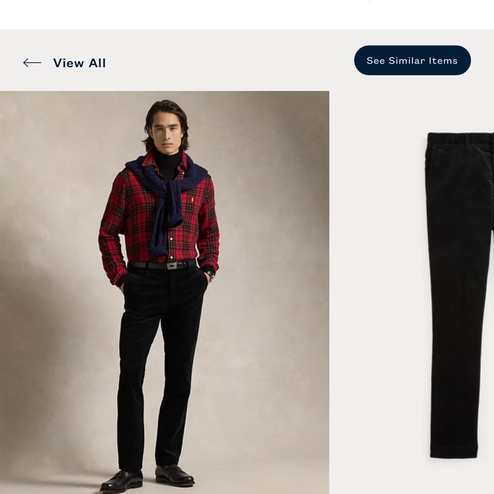 Polo Ralph Lauren Black Corduroy Pants